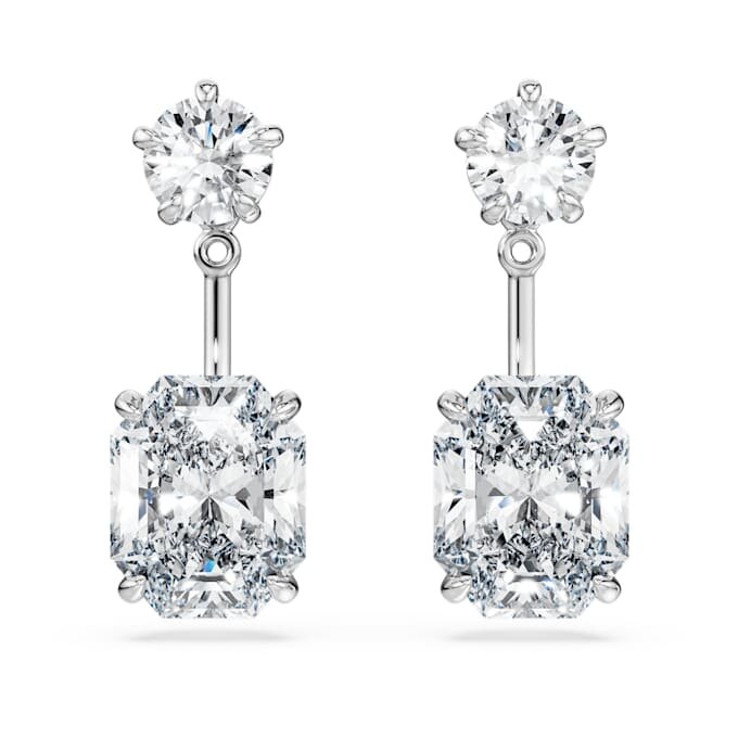 Brincos Octagon com diamantes cultivados em laboratório, 9,65 Ct no total, formas mistas, ouro branco de 18K Brincos Octagon com diamantes cultivados em laboratório, 9,65 Ct no total, formas mistas, ouro branco de 18K