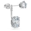Brincos Octagon com diamantes cultivados em laboratório, 9,65 Ct no total, formas mistas, ouro branco de 18K Brincos Octagon com diamantes cultivados em laboratório, 9,65 Ct no total, formas mistas, ouro branco de 18K