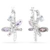 Brincos pendentes Ariana Grande X Swarovski com cortes mistos, libélula, multicoloridos, banhados a ródio