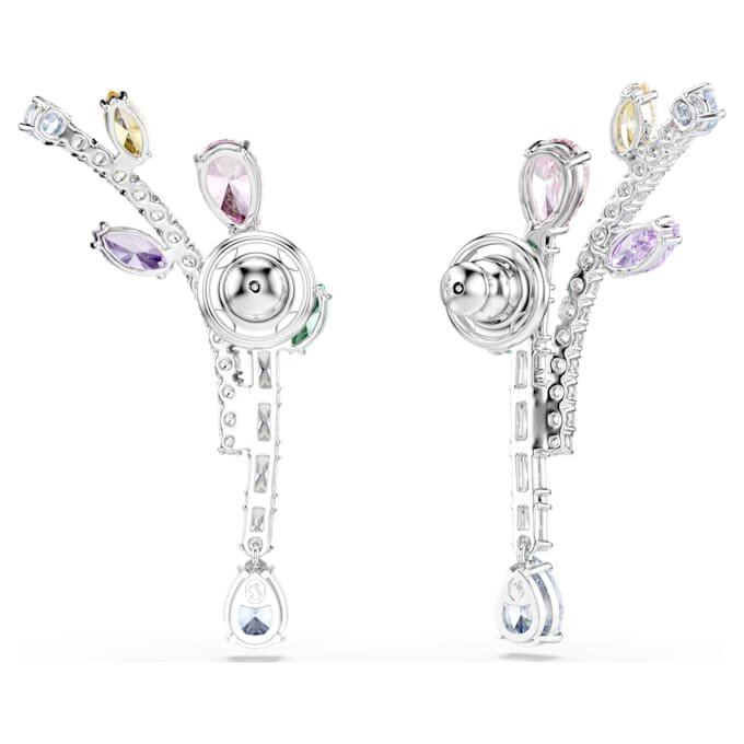 Brincos pendentes Ariana Grande X Swarovski com cortes mistos, multicoloridos, banhados a ródio Brincos pendentes Ariana Grande X Swarovski com cortes mistos, multicoloridos, banhados a ródio