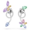 Brincos pendentes Ariana Grande X Swarovski com «ear jacket» e cortes mistos, libélula, flor, multicoloridos, banhados a ródio Brincos pendentes Ariana Grande X Swarovski com «ear jacket» e cortes mistos, libélula, flor, multicoloridos, banhados a ródio
