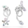 Brincos pendentes Ariana Grande X Swarovski com «ear jacket» e cortes mistos, libélula, flor, multicoloridos, banhados a ródio Brincos pendentes Ariana Grande X Swarovski com «ear jacket» e cortes mistos, libélula, flor, multicoloridos, banhados a ródio