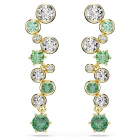 Brincos pendentes Constella com cortes mistos, verdes, banhados a dourado