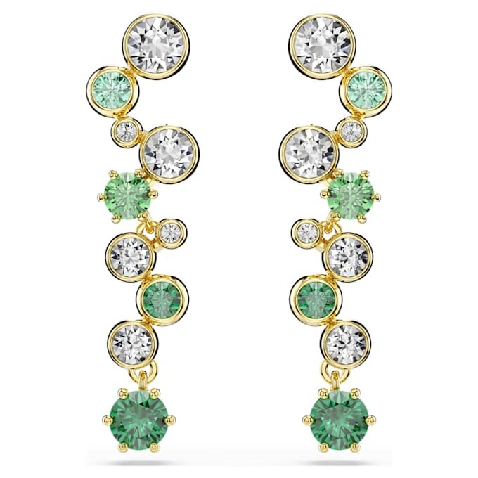 Brincos pendentes Constella com cortes mistos, verdes, banhados a dourado Brincos pendentes Constella com cortes mistos, verdes, banhados a dourado