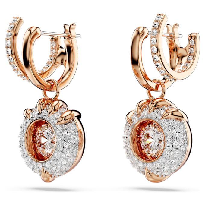 Brincos pendentes Dragão e Fênix – Garra de Dragão, Branco, Banho de Ouro-Rosa Brincos pendentes Dragão e Fênix – Garra de Dragão, Branco, Banho de Ouro-Rosa