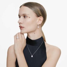 Pingente Solitário Eternity Halo com Diamantes Cultivados em Laboratório, 1 Ct Tw, Forma de Pêra, Ouro Branco de 14K