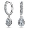 Brincos pendentes «Eternity» com diamantes cultivados em laboratório, 1,25 ct no total, formato de pêra, ouro branco de 14K