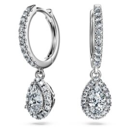 Brincos pendentes «Eternity» com diamantes cultivados em laboratório, 1,25 ct no total, formato de pêra, ouro branco de 14K Brincos pendentes «Eternity» com diamantes cultivados em laboratório, 1,25 ct no total, formato de pêra, ouro branco de 14K