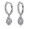 Brincos pendentes «Eternity» com diamantes cultivados em laboratório, 1,25 ct no total, formato de pêra, ouro branco de 14K