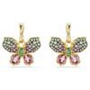 Brincos pendentes Idyllia com cortes mistos, pavé, borboleta, multicoloridos, banhados a ouro Brincos pendentes Idyllia com cortes mistos, pavé, borboleta, multicoloridos, banhados a ouro