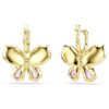 Brincos pendentes Idyllia com cortes mistos, pavé, borboleta, multicoloridos, banhados a ouro Brincos pendentes Idyllia com cortes mistos, pavé, borboleta, multicoloridos, banhados a ouro