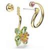 Brincos pendentes Idyllia com design assimétrico, cortes mistos, flor, multicoloridos, banhados a dourado Brincos pendentes Idyllia com design assimétrico, cortes mistos, flor, multicoloridos, banhados a dourado