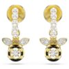 Brincos pendentes Idyllia com pérolas de cristal, cortes mistos, abelha, multicoloridos, banhados a dourado Brincos pendentes Idyllia com pérolas de cristal, cortes mistos, abelha, multicoloridos, banhados a dourado