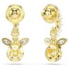 Brincos pendentes Idyllia com pérolas de cristal, cortes mistos, abelha, multicoloridos, banhados a dourado Brincos pendentes Idyllia com pérolas de cristal, cortes mistos, abelha, multicoloridos, banhados a dourado