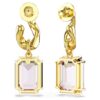 Brincos pendentes Millenia com corte octogonal, roxos, banhados a dourado Brincos pendentes Millenia com corte octogonal, roxos, banhados a dourado