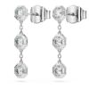 Brincos pendentes octogonais com diamantes cultivados em laboratório, 0,6 ct no total, forma redonda, prata esterlina Brincos pendentes octogonais com diamantes cultivados em laboratório, 0,6 ct no total, forma redonda, prata esterlina