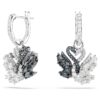 Brincos pendentes Swan Swan, Preto, Acabamento em metais mistos Brincos pendentes Swan Swan, Preto, Acabamento em metais mistos