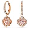 Brincos pendentes Una Clover, rosa, banhados a ouro rosa