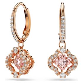 Brincos pendentes Una Clover, rosa, banhados a ouro rosa