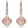 Brincos pendentes Una Clover, rosa, banhados a ouro rosa