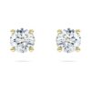 Brincos Solitários Eternity com Diamantes Cultivados em Laboratório, 1 Ct no total, Forma Redonda, Ouro Amarelo de 14K Brincos Solitários Eternity com Diamantes Cultivados em Laboratório, 1 Ct no total, Forma Redonda, Ouro Amarelo de 14K