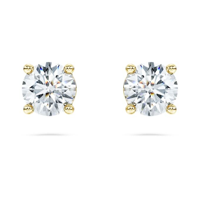 Brincos Solitários Eternity com Diamantes Cultivados em Laboratório, 1 Ct no total, Forma Redonda, Ouro Amarelo de 14K Brincos Solitários Eternity com Diamantes Cultivados em Laboratório, 1 Ct no total, Forma Redonda, Ouro Amarelo de 14K