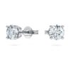 Brincos Solitários Eternity com diamantes cultivados em laboratório, 1 Ct no total, forma redonda, ouro branco de 14K Brincos Solitários Eternity com diamantes cultivados em laboratório, 1 Ct no total, forma redonda, ouro branco de 14K