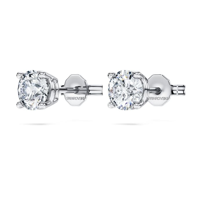 Brincos Solitários Eternity com diamantes cultivados em laboratório, 1 Ct no total, forma redonda, ouro branco de 14K Brincos Solitários Eternity com diamantes cultivados em laboratório, 1 Ct no total, forma redonda, ouro branco de 14K