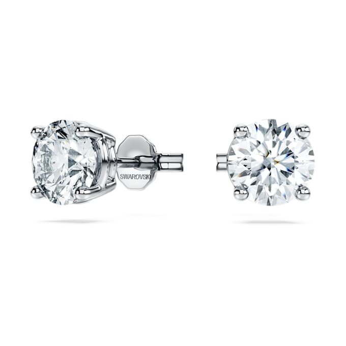 Brincos Solitários Eternity com diamantes cultivados em laboratório, 2 Ct Tw, forma redonda, ouro branco de 14K Brincos Solitários Eternity com diamantes cultivados em laboratório, 2 Ct Tw, forma redonda, ouro branco de 14K
