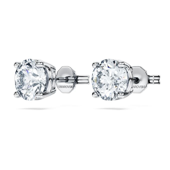 Brincos Solitários Eternity com diamantes cultivados em laboratório, 2 Ct Tw, forma redonda, ouro branco de 14K Brincos Solitários Eternity com diamantes cultivados em laboratório, 2 Ct Tw, forma redonda, ouro branco de 14K