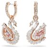 Brincos Swan Drop Pavé, Cisne, Rosa Brincos Swan Drop Pavé, Cisne, Rosa