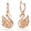 Brincos Swan Drop Pavé, Cisne, Rosa Brincos Swan Drop Pavé, Cisne, Rosa