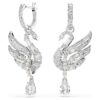 Brincos Swan Swan, Branco, banhados a ródio