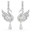 Brincos Swan Swan, Branco, banhados a ródio