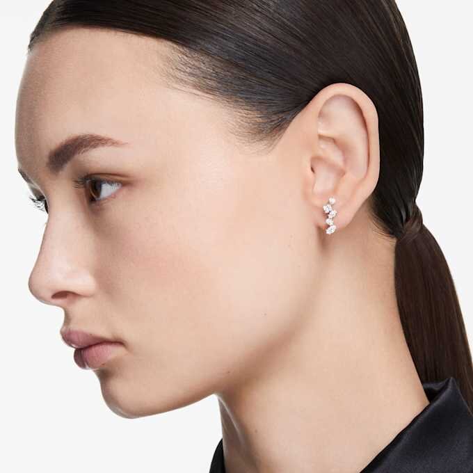 Brincos tipo «ear cuff» Galaxy com diamantes cultivados em laboratório, 1,25 ct no total, formas variadas, ouro branco de 14K Brincos tipo «ear cuff» Galaxy com diamantes cultivados em laboratório, 1,25 ct no total, formas variadas, ouro branco de 14K