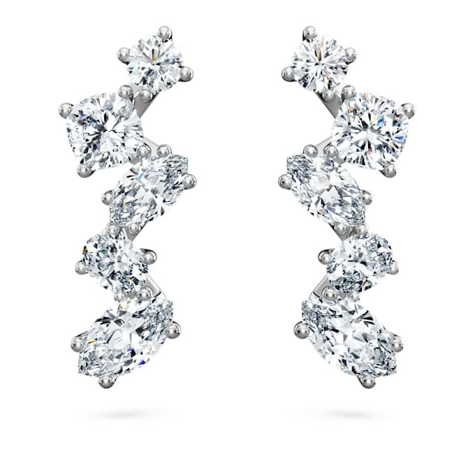 Brincos tipo «ear cuff» Galaxy com diamantes cultivados em laboratório, 1,25 ct no total, formas variadas, ouro branco de 14K Brincos tipo «ear cuff» Galaxy com diamantes cultivados em laboratório, 1,25 ct no total, formas variadas, ouro branco de 14K
