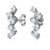 Brincos tipo «ear cuff» Galaxy com diamantes cultivados em laboratório, 1,25 ct no total, formas variadas, ouro branco de 14K Brincos tipo «ear cuff» Galaxy com diamantes cultivados em laboratório, 1,25 ct no total, formas variadas, ouro branco de 14K