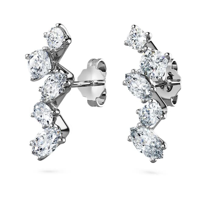 Brincos tipo «ear cuff» Galaxy com diamantes cultivados em laboratório, 1,25 ct no total, formas variadas, ouro branco de 14K Brincos tipo «ear cuff» Galaxy com diamantes cultivados em laboratório, 1,25 ct no total, formas variadas, ouro branco de 14K