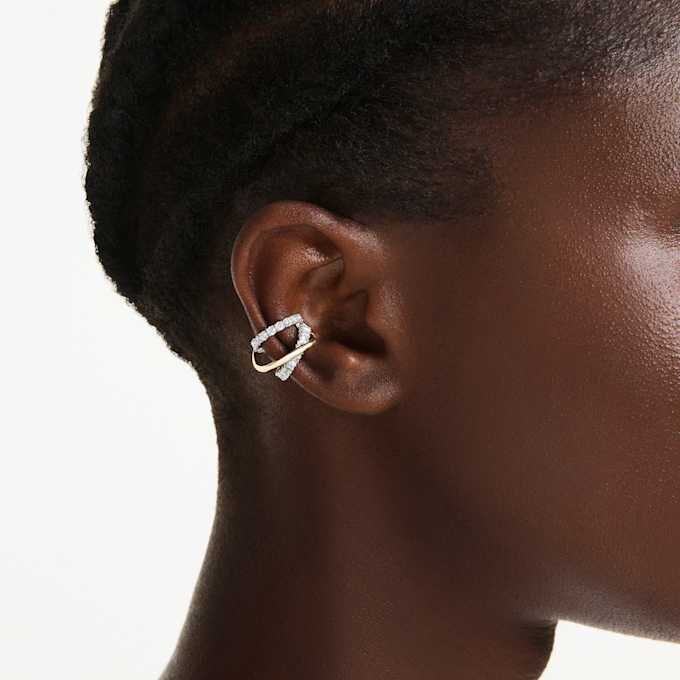 Brincos tipo «ear cuff» Hyperbola com cortes mistos, brancos, acabamento em metais mistos Brincos tipo «ear cuff» Hyperbola com cortes mistos, brancos, acabamento em metais mistos