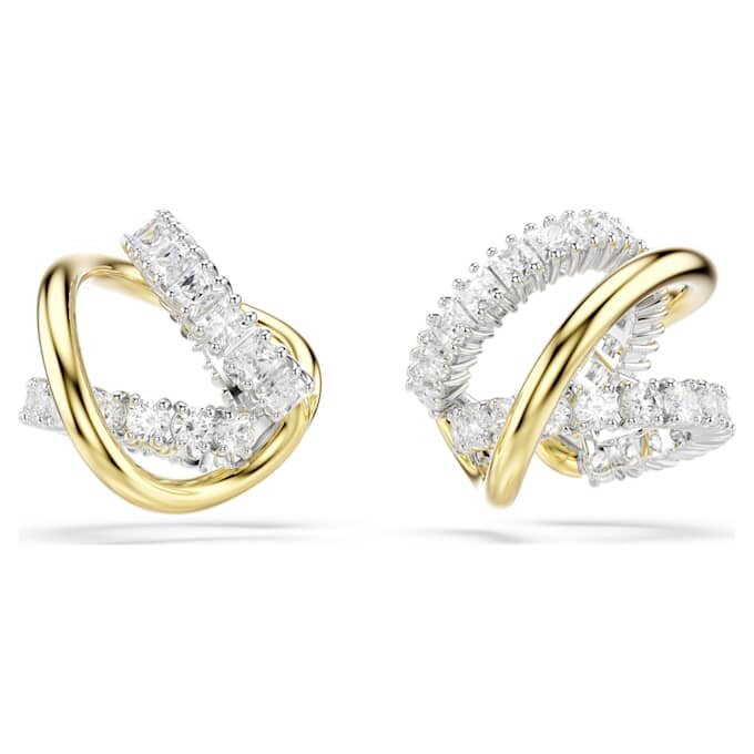 Brincos tipo «ear cuff» Hyperbola com cortes mistos, brancos, acabamento em metais mistos Brincos tipo «ear cuff» Hyperbola com cortes mistos, brancos, acabamento em metais mistos