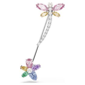 Broche Ariana Grande x Swarovski com cortes mistos, libélula, multicolorido, banhado a ródio Broche Ariana Grande x Swarovski com cortes mistos, libélula, multicolorido, banhado a ródio