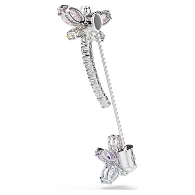 Broche Ariana Grande x Swarovski com cortes mistos, libélula, multicolorido, banhado a ródio Broche Ariana Grande x Swarovski com cortes mistos, libélula, multicolorido, banhado a ródio