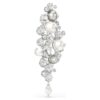 Broche Constella com pérola de cristal, corte redondo, branco, banhado a ródio
