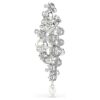 Broche Constella com pérola de cristal, corte redondo, branco, banhado a ródio