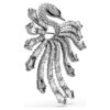 Broche da Coleção Vienna: Cisne, Branco, banhado a ruténio