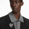 Broche da Coleção Vienna: Cisne, Branco, banhado a ruténio
