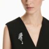 Broche «Feather» da Coleção Vienna, Branco, banhado a ruténio Broche «Feather» da Coleção Vienna, Branco, banhado a ruténio