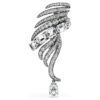 Broche «Feather» da Coleção Vienna, Branco, banhado a ruténio Broche «Feather» da Coleção Vienna, Branco, banhado a ruténio