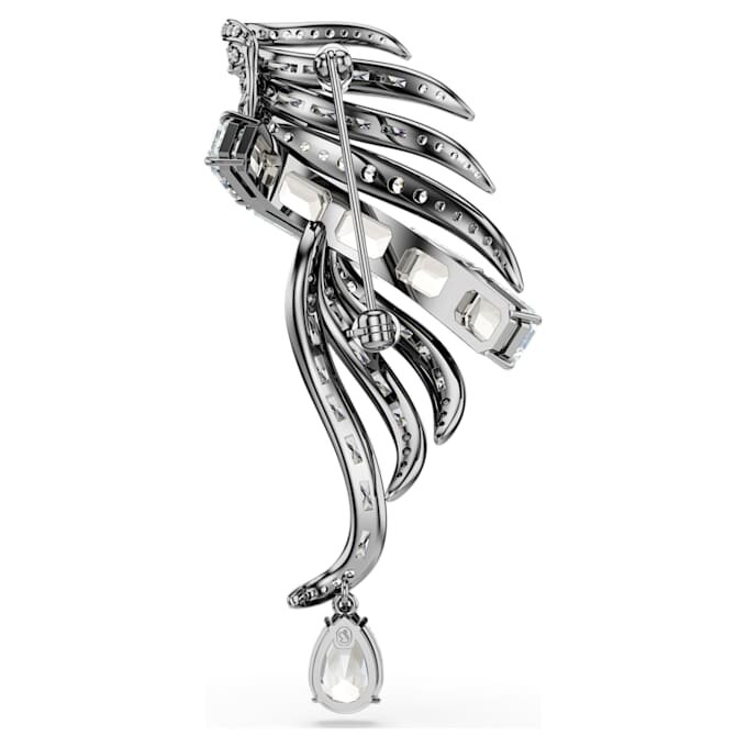 Broche «Feather» da Coleção Vienna, Branco, banhado a ruténio Broche «Feather» da Coleção Vienna, Branco, banhado a ruténio