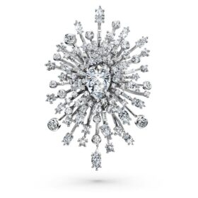 Broche «Galaxy» com diamantes cultivados em laboratório, 15,71 quilates no total, formas variadas, ouro branco de 18 quilates